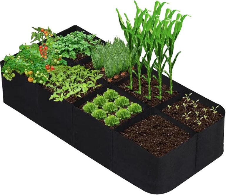 Bolsas de Cultivo para Plantas, 480 L, Bolsa de Cultivo Rectangular con 8 Rejillas Divididas, Bolsas de Siembra de Tela No Tejida, Contenedor de Macetas de Jardínpara Verduras Flores Hierbas